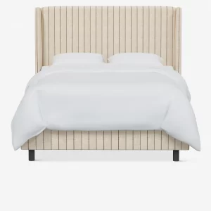 Adara Upholstered Bed - Natural Stripe